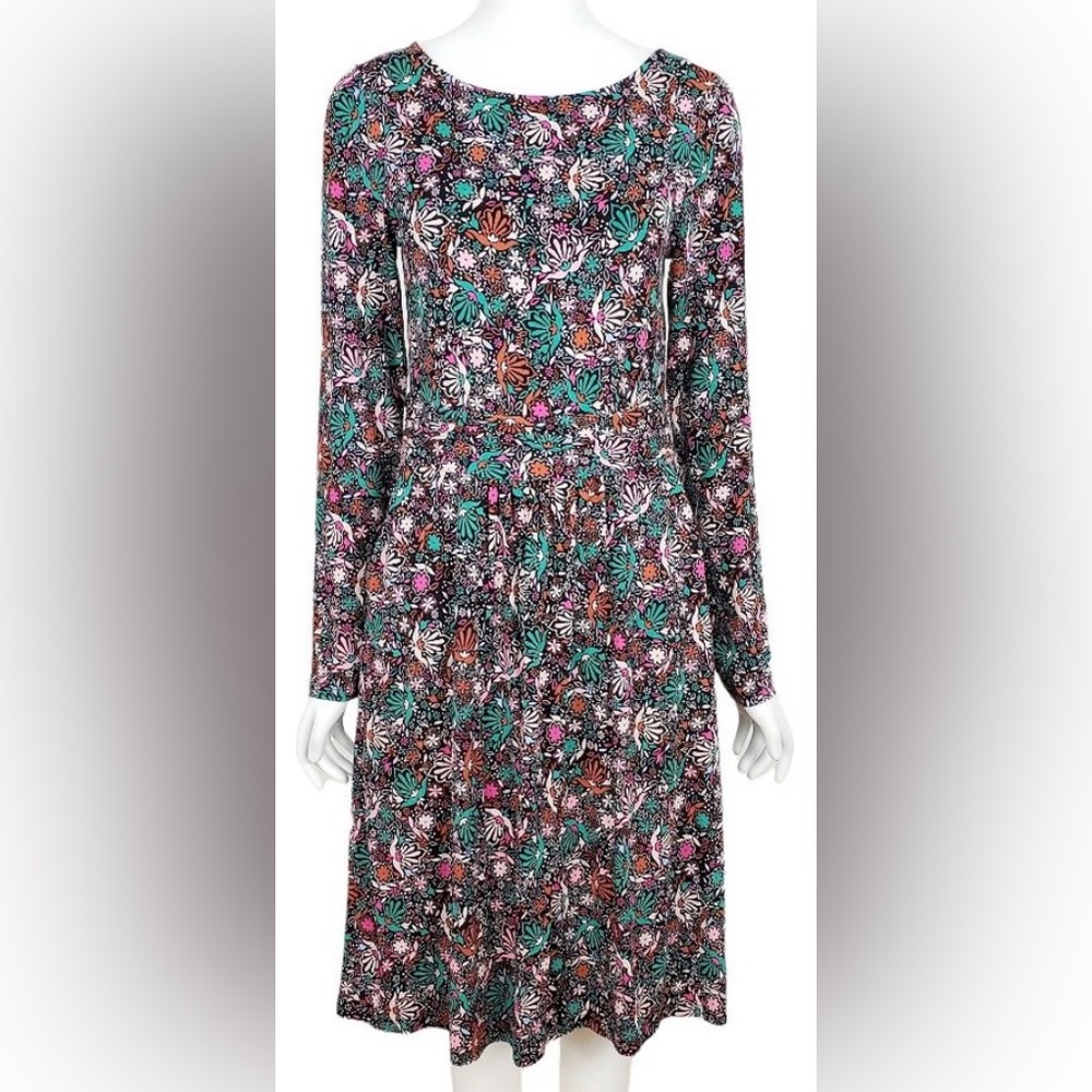 BODEN Abigail Floral Print Long Sleeve Jersey Dress 4R